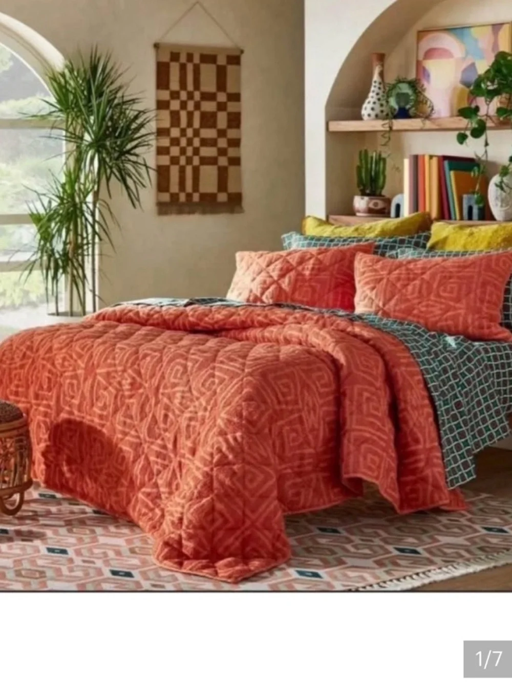 Opalhouse Jungalow F/Q Vintage Chenille Apricot Quilt and Shams Set